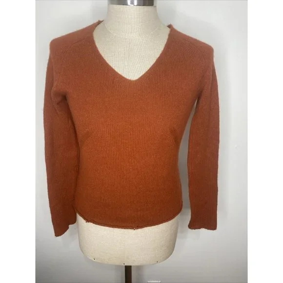 Neiman Marcus Sweaters Neiman Marcus Womens Cashmere Sweater Rust Size M Pull Over V Neck Long Sleeves Poshmark